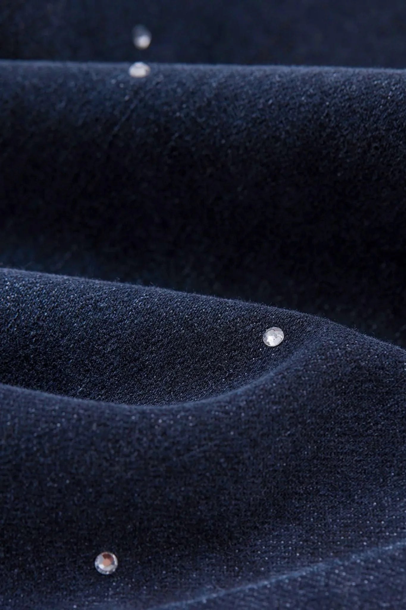 Rhinestone Embellished Wide Leg Jeans Stone Blue